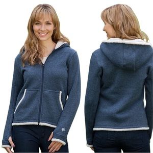 KUHL Alpaca Fleece - Apres Blue, Zip-up Hooded Jacket (Size M)